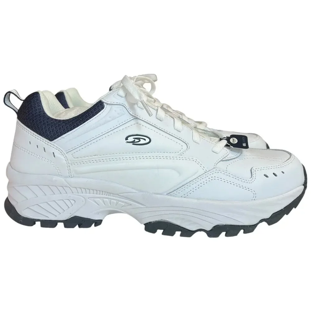 NWT Dr. Scholl’s Stamina Men’s White Navy Chunky Sneakers Gel Cushion Size 12W